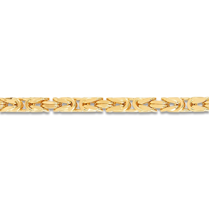 Main Image 4 of Hollow Byzantine Chain Bracelet 3.95mm 14K Yellow Gold 8.5"