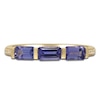 Thumbnail Image 2 of Rectangle-Cut Natural Tanzanite & Diamond Ring 1/20 ct tw 10K Yellow Gold