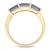 Thumbnail Image 3 of Rectangle-Cut Natural Tanzanite & Diamond Ring 1/20 ct tw 10K Yellow Gold