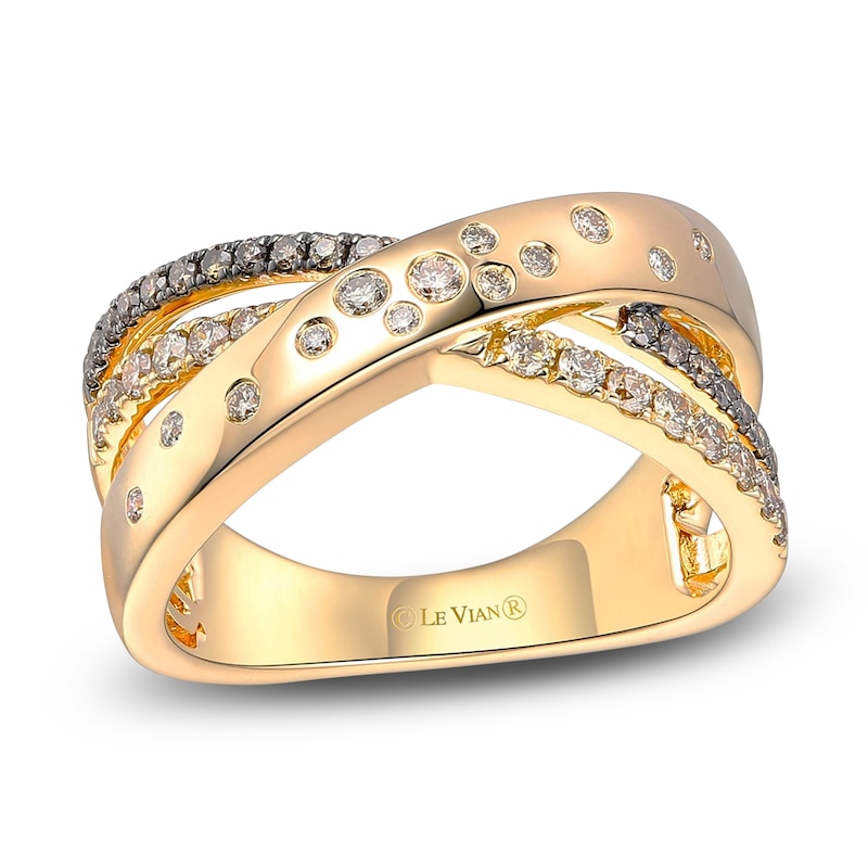 Main Image 1 of Le Vian Tramonto D'Oro Diamond Crossover Ring 1/2 ct tw 14K Honey Gold