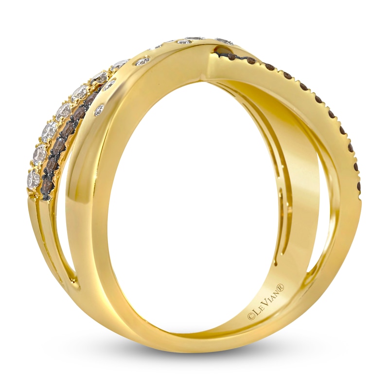 Main Image 2 of Le Vian Tramonto D'Oro Diamond Crossover Ring 1/2 ct tw 14K Honey Gold