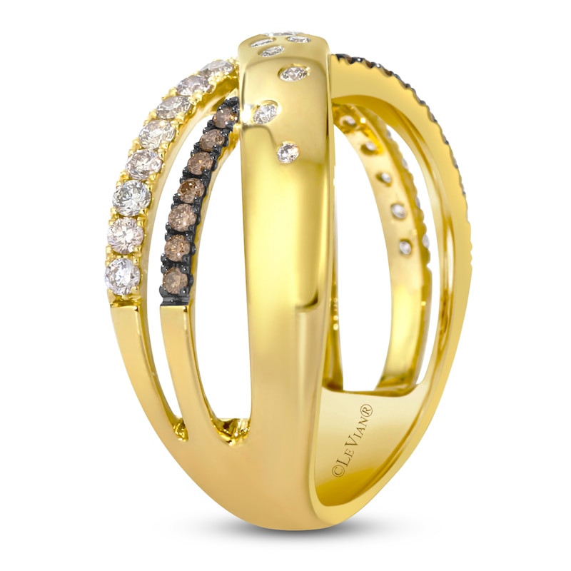 Main Image 4 of Le Vian Tramonto D'Oro Diamond Crossover Ring 1/2 ct tw 14K Honey Gold