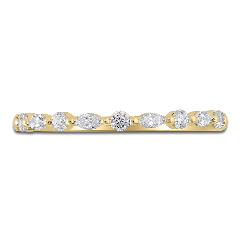 Main Image 3 of Certified Diamond Marquise & Round-Cut Anniversary Ring 1/4 ct tw 14K Yellow Gold