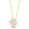 Thumbnail Image 3 of Diamond Clover Necklace 3/8 ct tw 10K Yellow Gold 18"