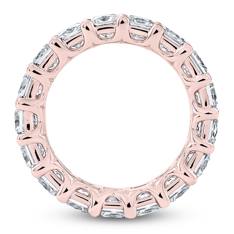 Main Image 2 of Certified Princess-Cut Diamond Eternity Band 6-3/4 - 8-5/8 ct tw 14K Rose Gold