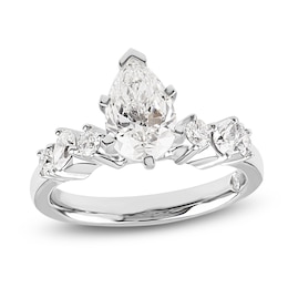 Storied Diamond Desert Sands of Eternity Pear-Shaped Engagement Ring 2 ct tw Platinum