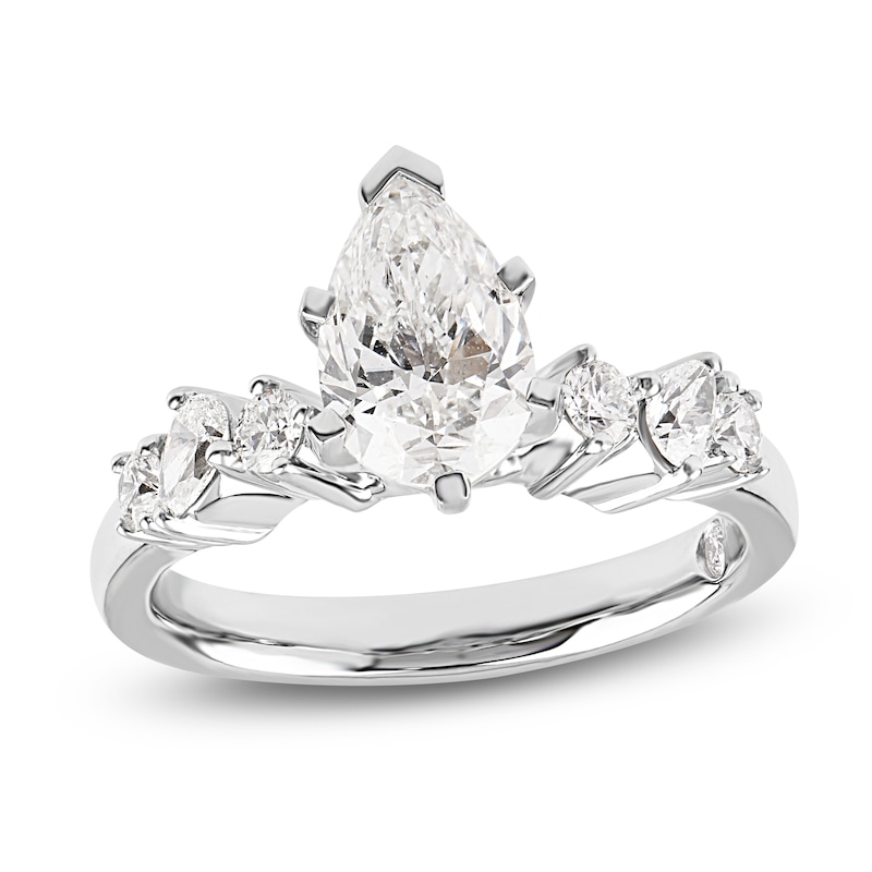 Main Image 1 of Storied Diamond Desert Sands of Eternity Pear-Shaped Engagement Ring 2 ct tw Platinum