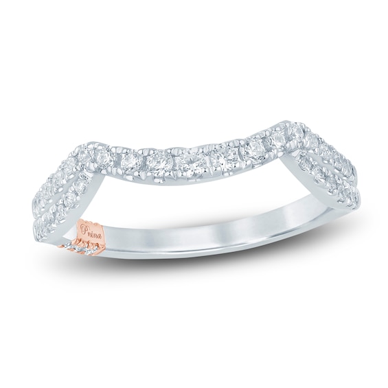 Pnina Tornai Diamond Split Shank Contour Wedding Band 1/3 ct tw 14K White Gold