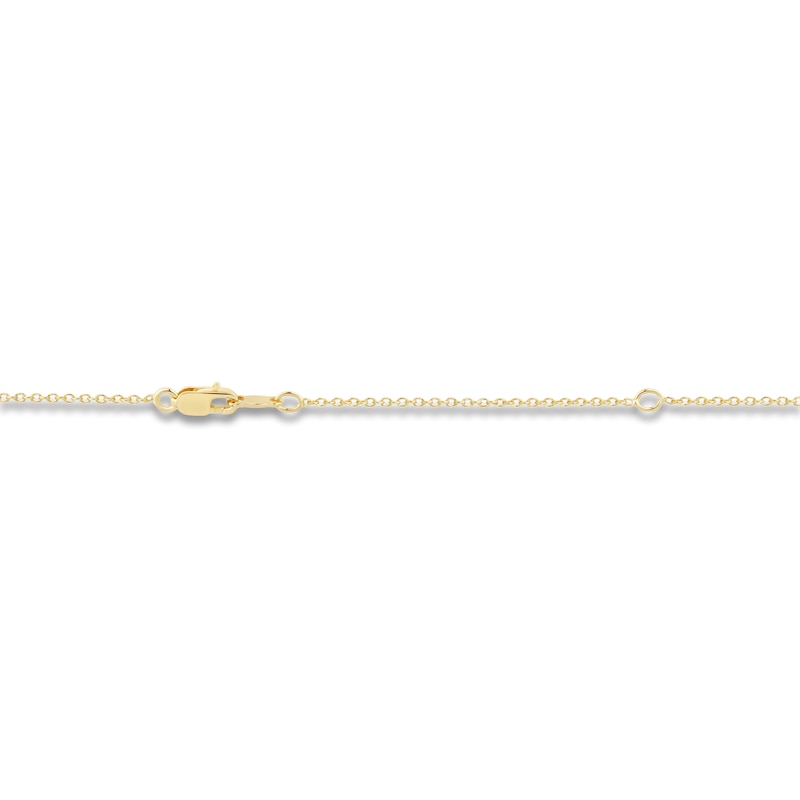 Main Image 4 of Cultured Pearl & Diamond Quad Necklace 1/20 ct tw 14K Yellow Gold 18"