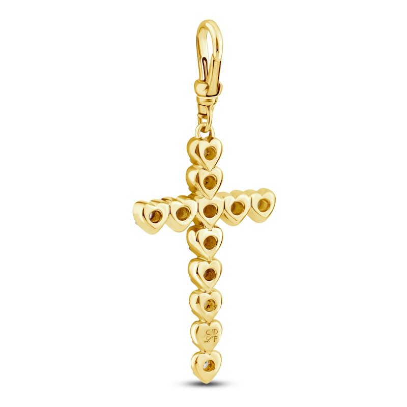 Main Image 3 of Charm'd by Lulu Frost Diamond Hearts Cross Charm 1/3 ct tw 10K Yellow Gold