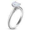 Thumbnail Image 2 of Oval-Cut Lab-Grown Diamond Solitaire Plus Engagement Ring 1 ct tw Platinum (VS2/F)