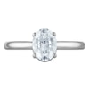 Thumbnail Image 3 of Oval-Cut Lab-Grown Diamond Solitaire Plus Engagement Ring 1 ct tw Platinum (VS2/F)
