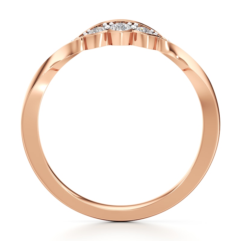 Main Image 2 of J'Lure Lab-Grown Diamond Scalloped Wedding Band 1/8 ct tw 18K Rose Gold