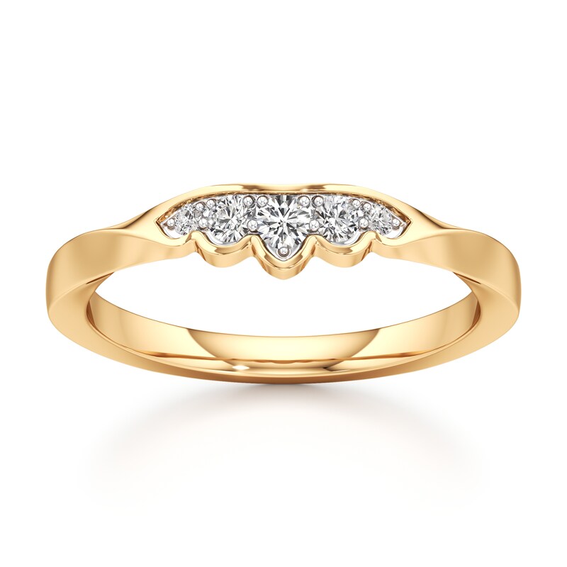 Main Image 1 of J'Lure Lab-Grown Diamond Scalloped Wedding Band 1/8 ct tw 18K Yellow Gold