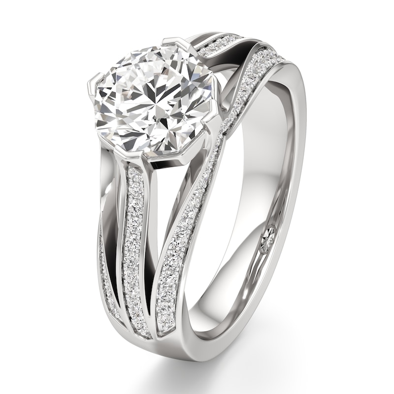 Main Image 4 of J'Lure Lab-Grown Diamond Octagon Brilliant-Cut Engagement Ring 2-3/8 ct tw 18K White Gold