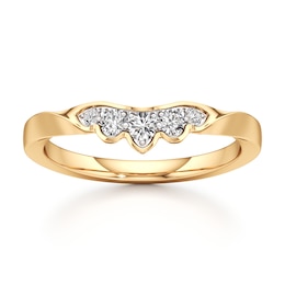 J'Lure Lab-Grown Diamond Scalloped Wedding Band 1/5 ct tw 18K Yellow Gold