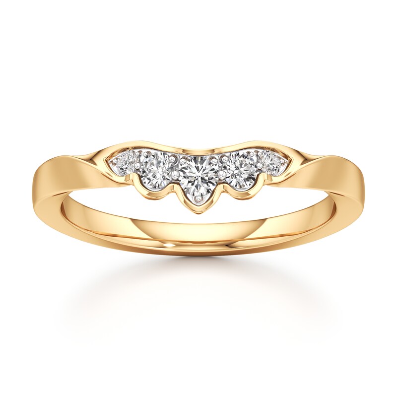 Main Image 1 of J'Lure Lab-Grown Diamond Scalloped Wedding Band 1/5 ct tw 18K Yellow Gold
