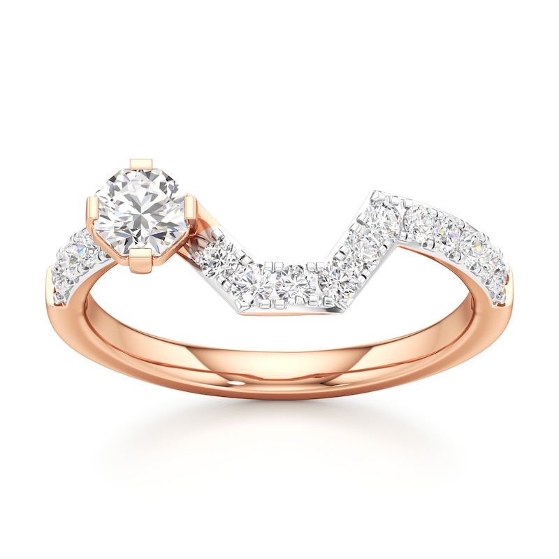 Main Image 1 of J'Lure Octagon Brilliant-Cut Lab-Grown Diamond Contour Wedding Band 1/2 ct tw 18K Rose Gold