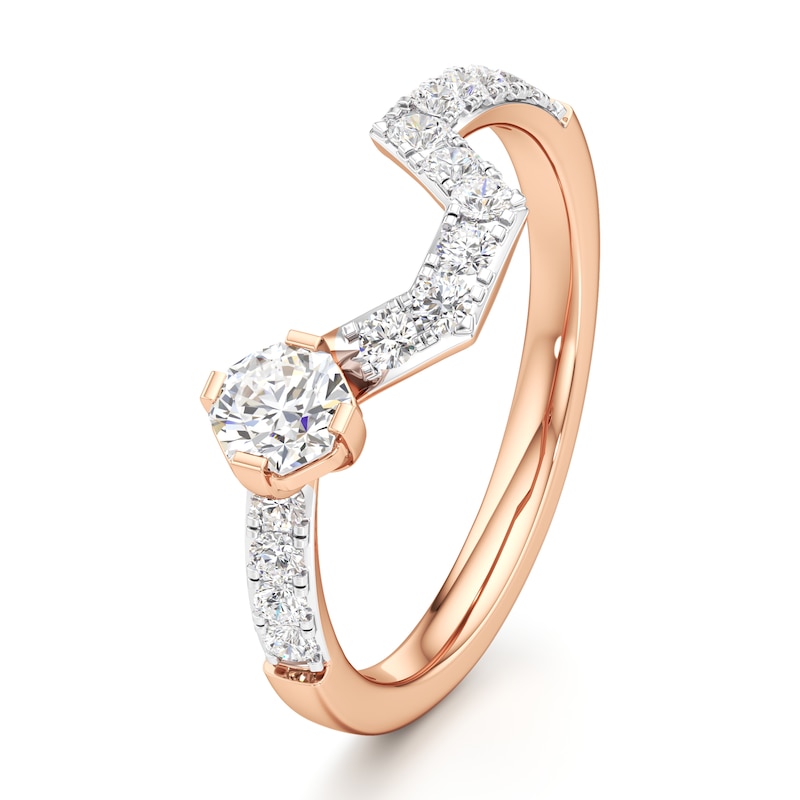 Main Image 4 of J'Lure Octagon Brilliant-Cut Lab-Grown Diamond Contour Wedding Band 1/2 ct tw 18K Rose Gold