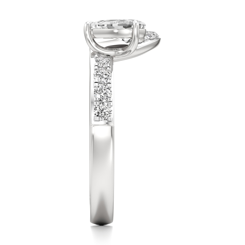 Main Image 3 of J'Lure Pear Step-Cut Lab-Grown Diamond Contour Wedding Band 3/4 ct tw 18K White Gold