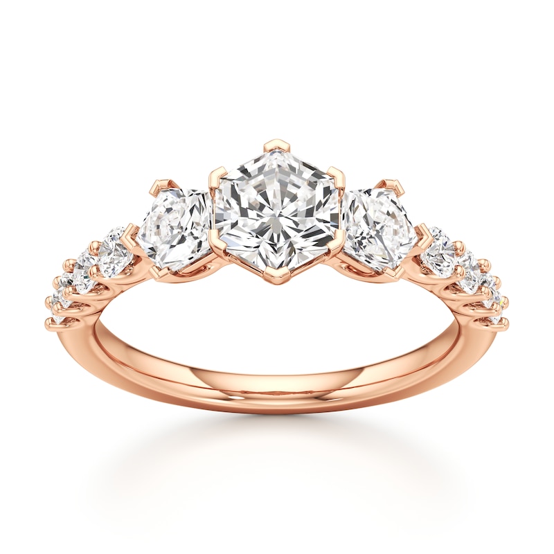 Main Image 1 of J'Lure Hexagon Brilliant-Cut Lab-Grown Diamond Engagement Ring 1-7/8 ct tw 18K Rose Gold