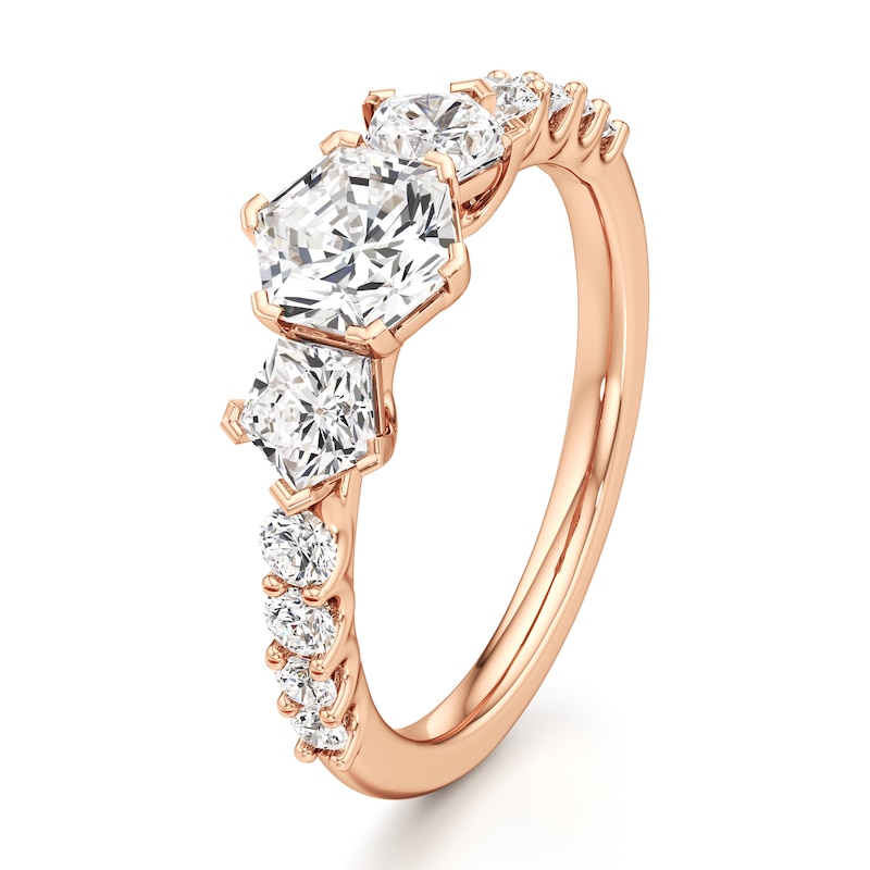 Main Image 4 of J'Lure Hexagon Brilliant-Cut Lab-Grown Diamond Engagement Ring 1-7/8 ct tw 18K Rose Gold