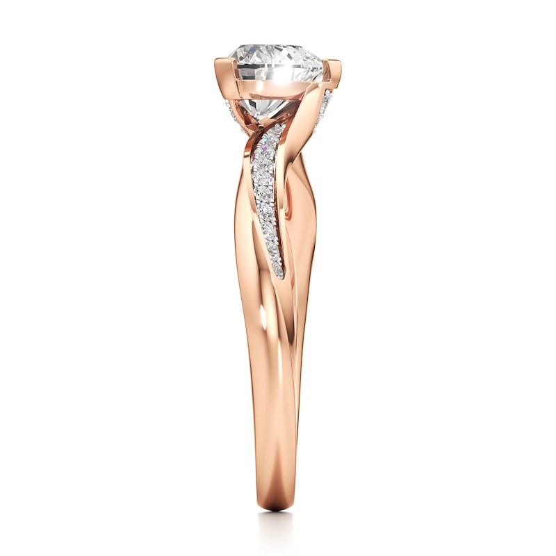 Main Image 3 of J'Lure Heart Brilliant-Cut Lab-Grown Diamond Bypass Engagement Ring 1-1/8 ct tw 18K Rose Gold