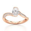 Thumbnail Image 1 of J'Lure Oval Step-Cut Lab-Grown Diamond Bypass Engagement Ring 1-1/6 ct tw 18K Rose Gold