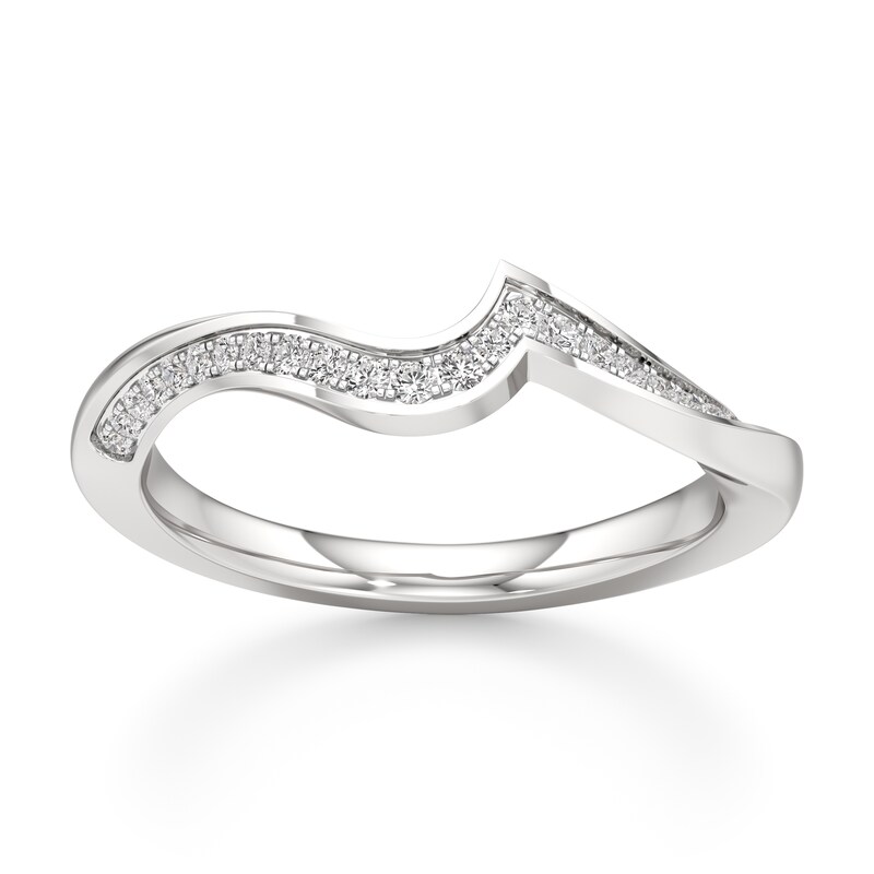Main Image 1 of J'Lure Lab-Grown Diamond Contour Wedding Band 1/6 ct tw 18K White Gold