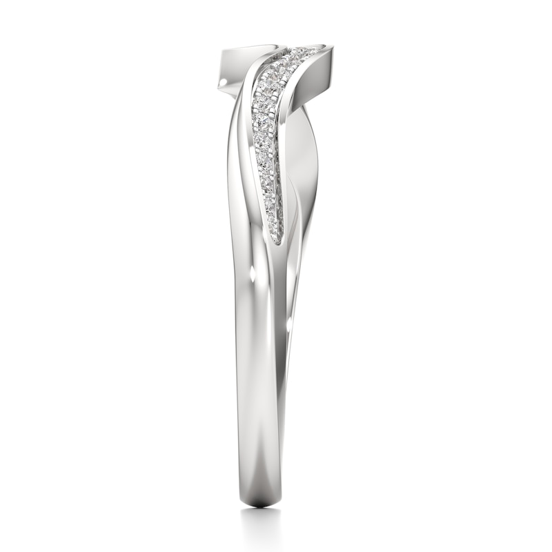 Main Image 3 of J'Lure Lab-Grown Diamond Contour Wedding Band 1/6 ct tw 18K White Gold