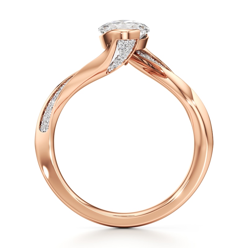 Main Image 2 of J'Lure Moval Old-Cut Lab-Grown Diamond Bypass Engagement Ring 2-1/5 ct tw 18K Rose Gold