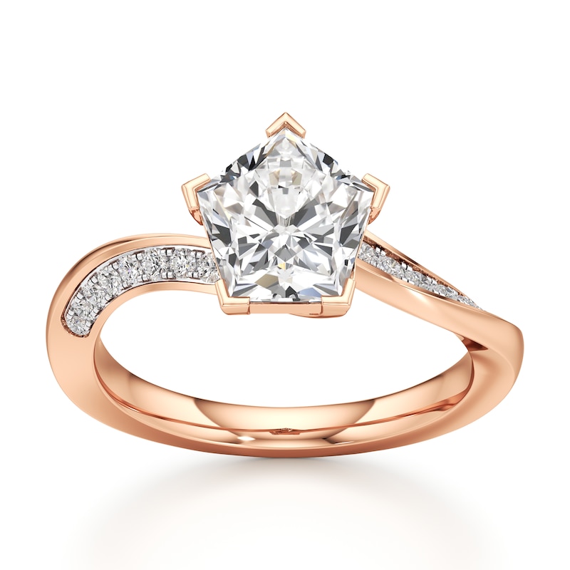 Main Image 1 of J'Lure Pentagon Brilliant-Cut Lab-Grown Diamond Bypass Engagement Ring 2-1/6 ct tw 18K Rose Gold