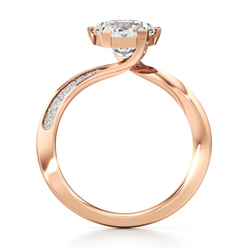 Main Image 2 of J'Lure Pentagon Brilliant-Cut Lab-Grown Diamond Bypass Engagement Ring 2-1/6 ct tw 18K Rose Gold