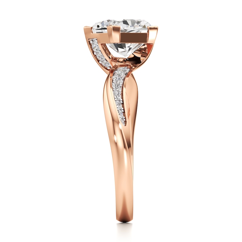 Main Image 3 of J'Lure Pentagon Brilliant-Cut Lab-Grown Diamond Bypass Engagement Ring 2-1/6 ct tw 18K Rose Gold