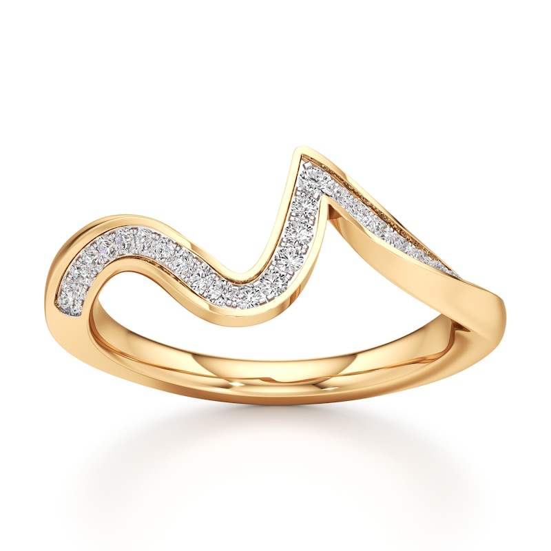 Main Image 1 of J'Lure Lab-Grown Diamond Contour Wedding Band 1/5 ct tw 18K Yellow Gold