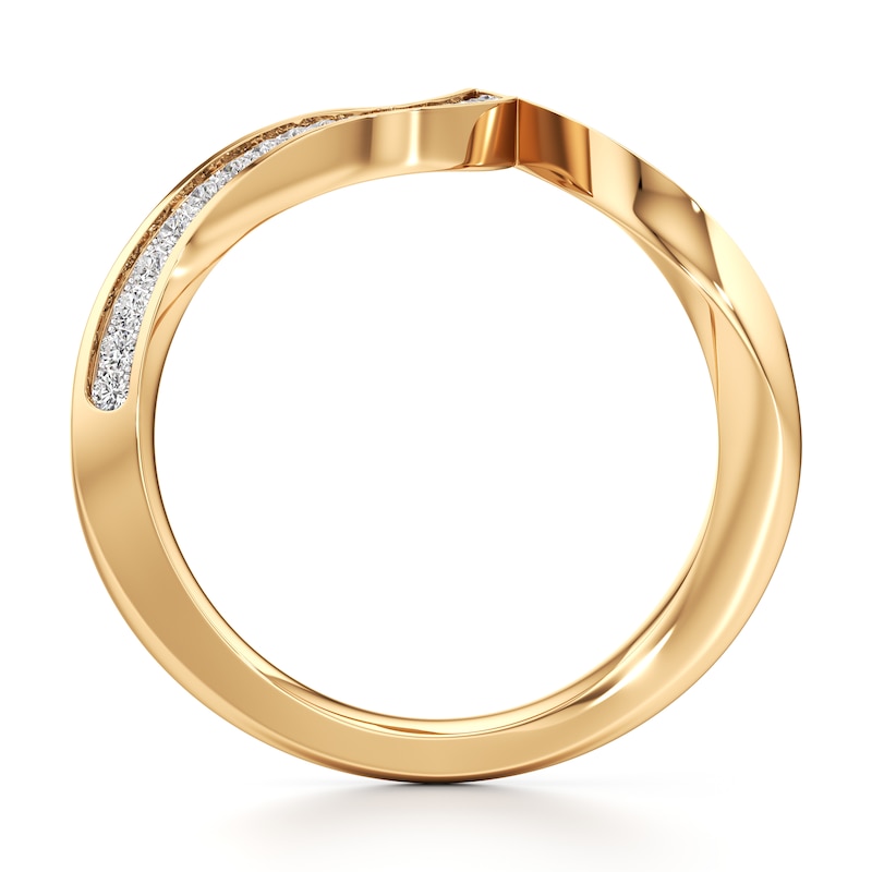 Main Image 2 of J'Lure Lab-Grown Diamond Contour Wedding Band 1/5 ct tw 18K Yellow Gold