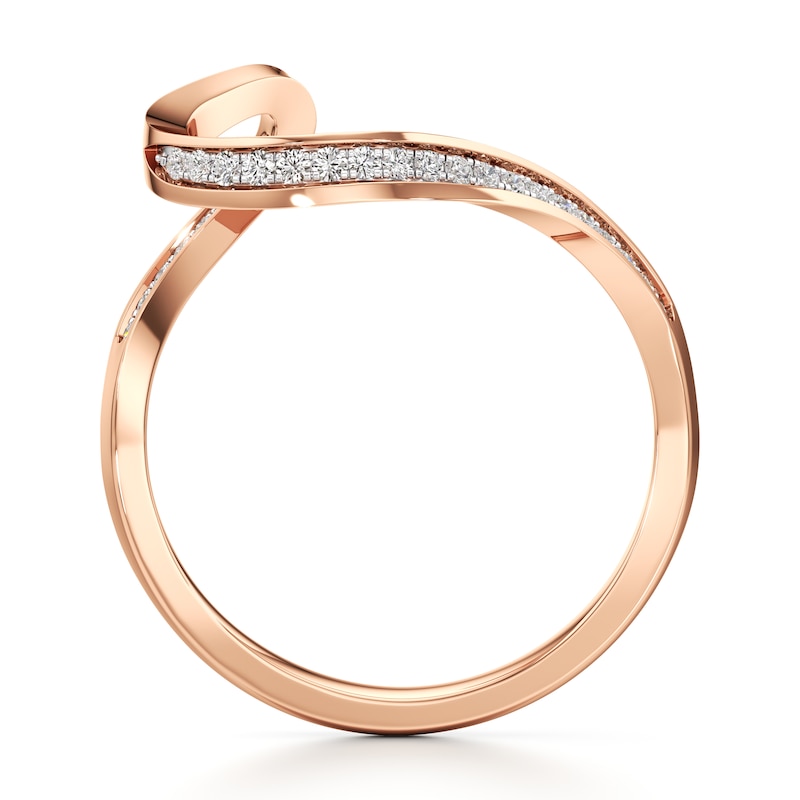 Main Image 2 of J'Lure Lab-Grown Diamond Contour Wedding Band 1/6 ct tw 18K Rose Gold