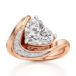 J'Lure Heart Brilliant-Cut Lab-Grown Diamond Engagement Ring 3 ct tw 18K Rose Gold