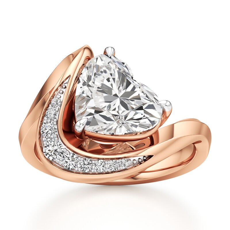 Main Image 1 of J'Lure Heart Brilliant-Cut Lab-Grown Diamond Engagement Ring 3 ct tw 18K Rose Gold