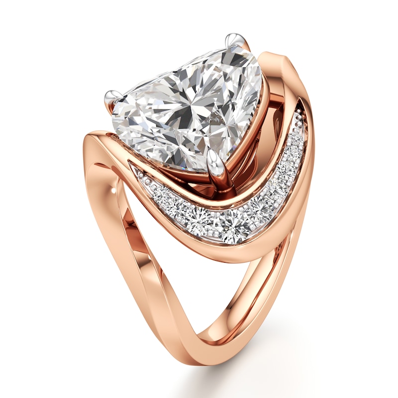 Main Image 4 of J'Lure Heart Brilliant-Cut Lab-Grown Diamond Engagement Ring 3 ct tw 18K Rose Gold