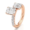 Thumbnail Image 4 of J'Lure Imperial-Emerald Step-Cut Two-Stone Lab-Created Diamond Engagement Ring 3-3/8 ct tw 18K Rose Gold