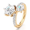 Thumbnail Image 4 of J'Lure Hexagon Step-Cut Two-Stone Lab-Grown Diamond Engagement Ring 4-3/4 ct tw 18K Yellow Gold
