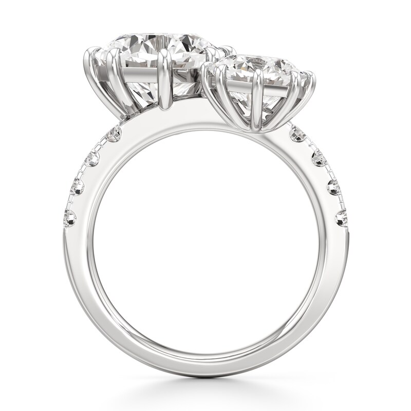 Main Image 2 of J'Lure Octagon Brilliant-Cut Two-Stone Lab-Grown Diamond Engagement Ring 4-1/2 ct tw 18K White Gold