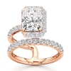 Thumbnail Image 1 of J'Lure Radiant Brilliant-Cut Lab-Grown Diamond Spiral Engagement Ring 3-7/8 ct tw 18K Rose Gold