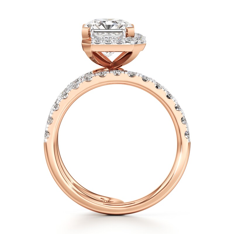 Main Image 2 of J'Lure Radiant Brilliant-Cut Lab-Grown Diamond Spiral Engagement Ring 3-7/8 ct tw 18K Rose Gold