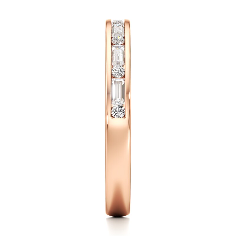Main Image 3 of J'Lure Baguette & Round-Cut Lab-Grown Diamond Wedding Band 3/8 ct tw 18K Rose Gold