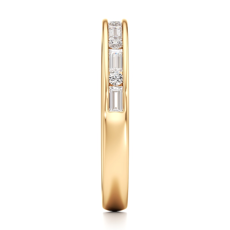 Main Image 3 of J'Lure Baguette & Round-Cut Lab-Grown Diamond Wedding Band 3/8 ct tw 18K Yellow Gold