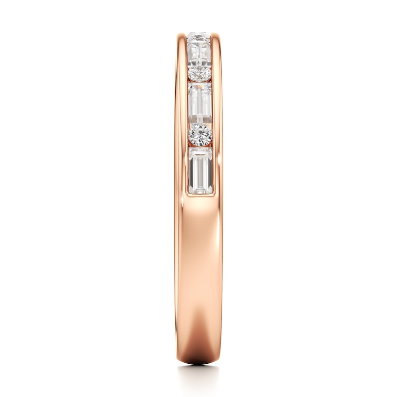 Main Image 3 of J'Lure Baguette & Round-Cut Lab-Grown Diamond Wedding Band 3/8 ct tw 18K Rose Gold