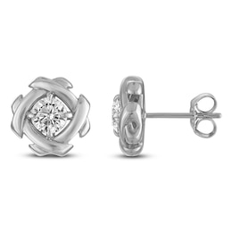 Unspoken Diamond Solitaire Stud Earrings 1 ct tw 14K White Gold (I1/I)