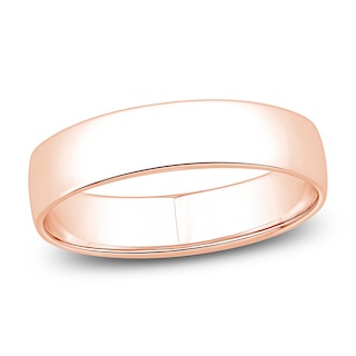Comfort Fit Wedding Band 10K Rose Gold 5mm